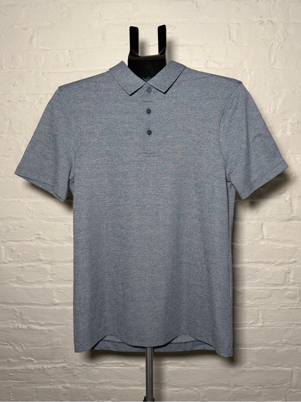 Lululemon Men's Heather Blue Polo Shirt